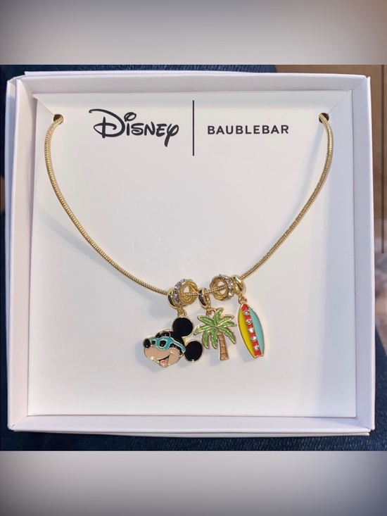 BaubleBar Jewelry - BaubleBar Disney Mickey Mouse Beach Charm Necklace NWT Summer Vacation Boxed
